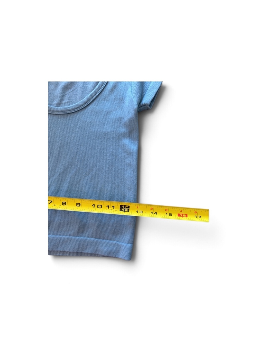 Blue Ribbed Crop Top | PS/BASICS | Women’s Small - Picture 3 of 5